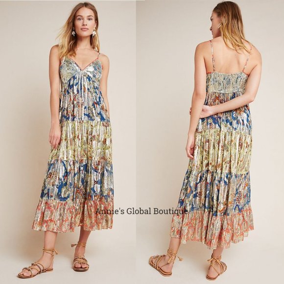RARE NWT ANTHROPOLOGIE Verb Echo Tiered Maxi Dress - Picture 9 of 16